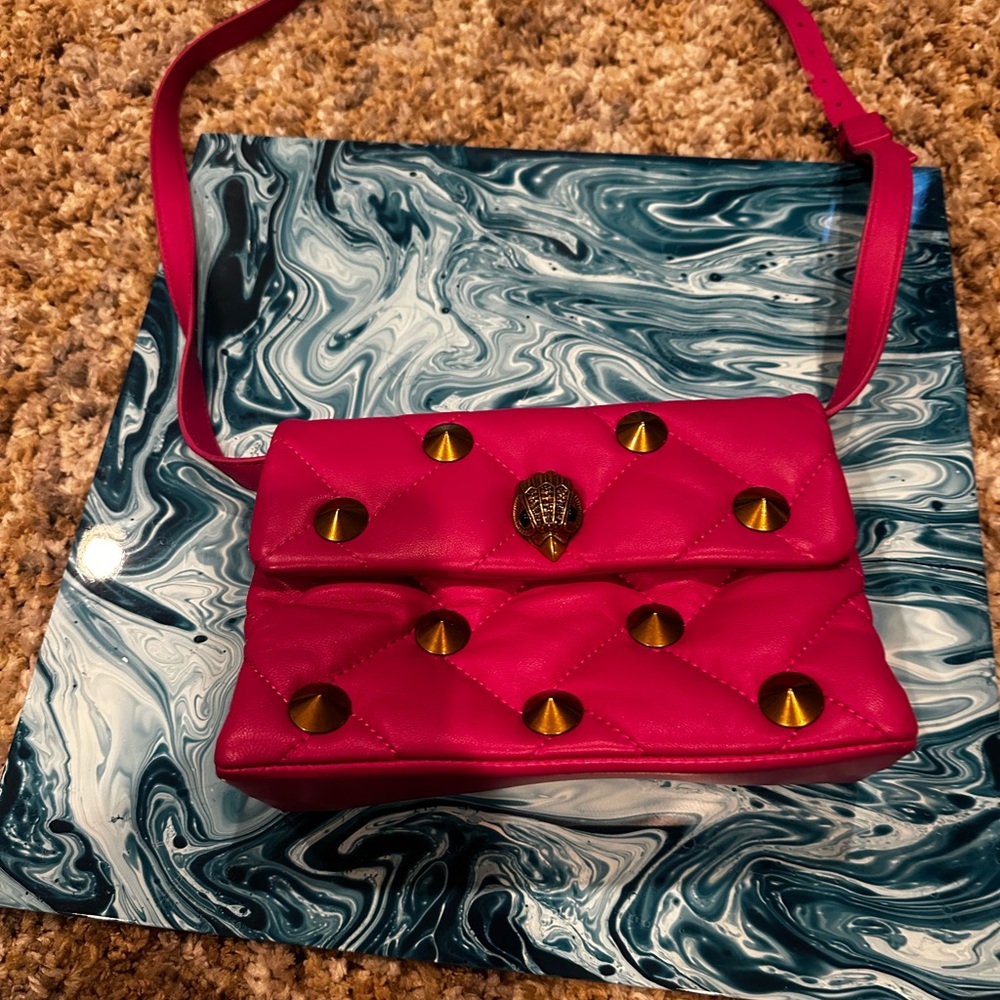 Kurt Geiger Pink Crossbody Bag with Gold Accents